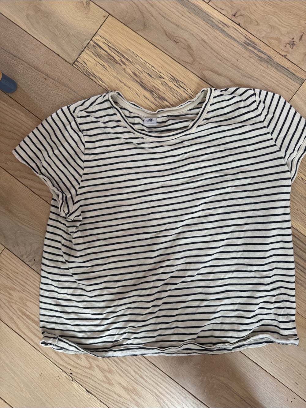 Petit Bateau Black & White Striped Short Sleeve Tee